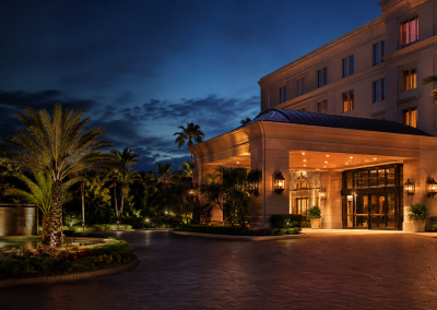The Willis Hotel exterior at dusk